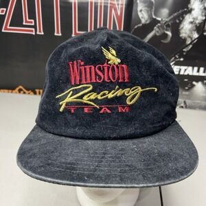 Vintage Winston CUP Series Snapback Hat Racing‎ NASCAR Team Black Cap